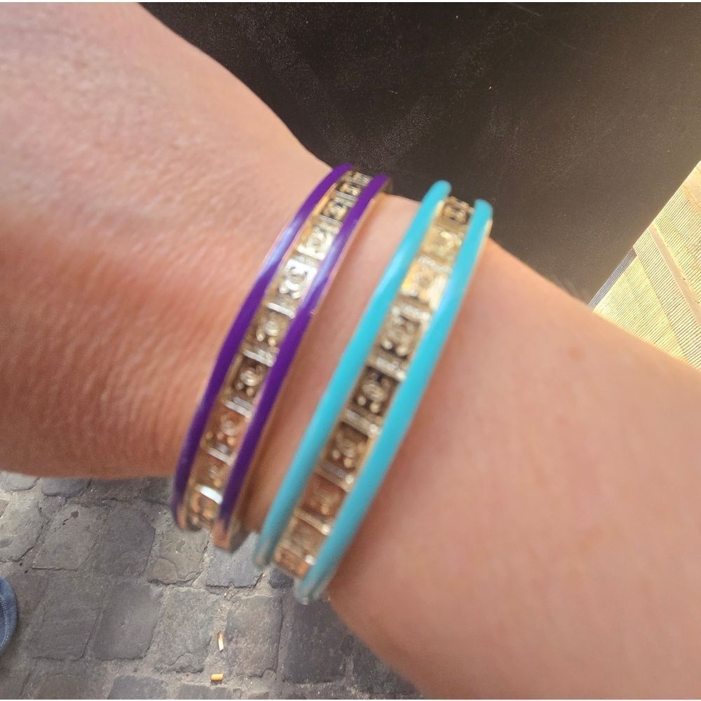 Chanel CC Gold Purple Bracelet New